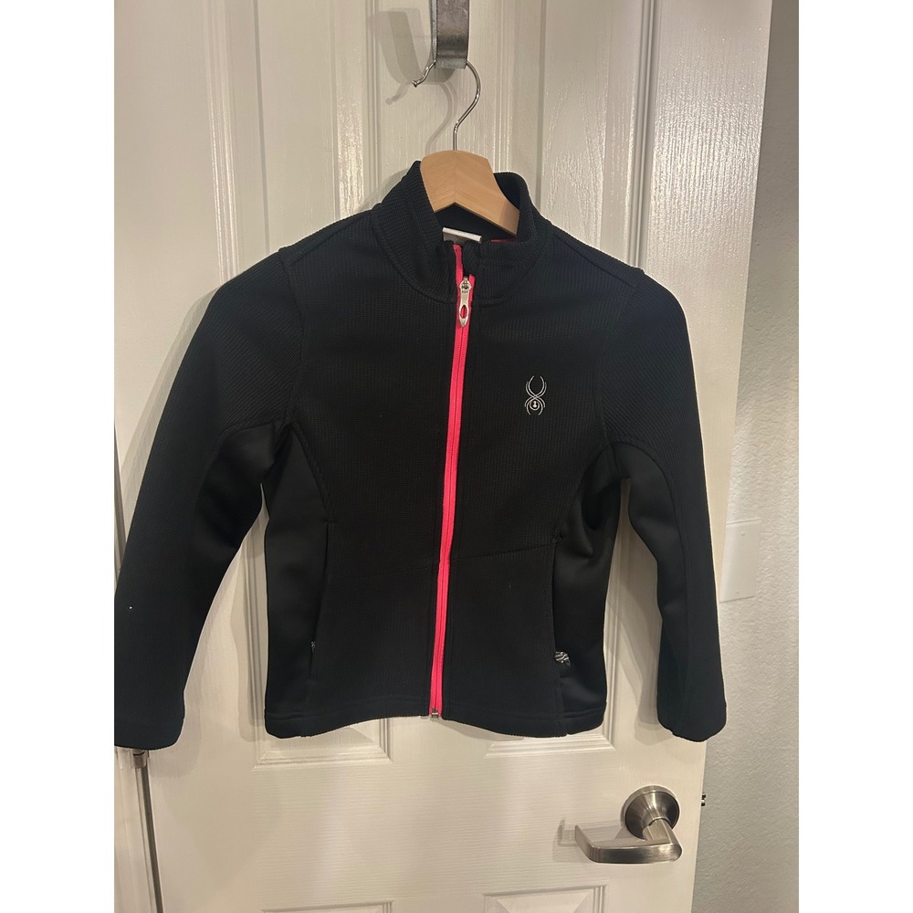 Spyder Kids Core Sweater Full Zip Jacket Black Pink Small k7091